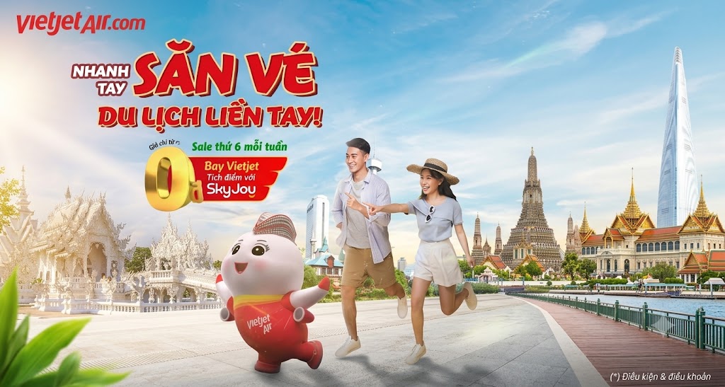 Vietjet Air – Săn vé máy bay 0 đồng trực tiếp từ hãng
