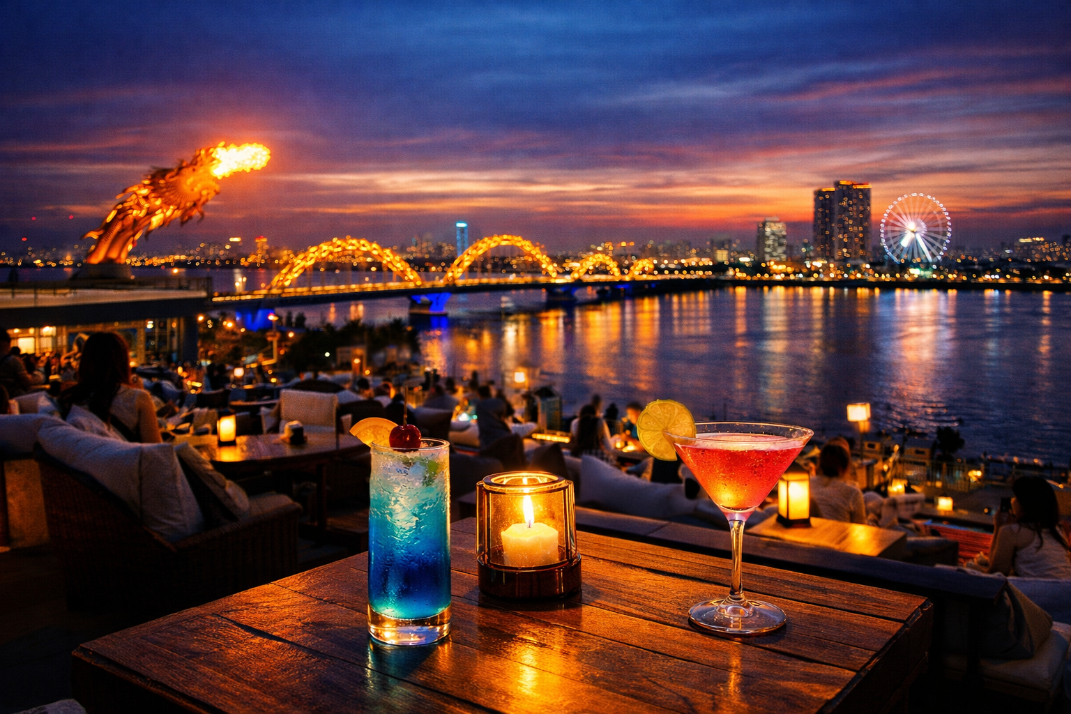 Các quán rooftop bar tại Đà Nẵng mang đến tầm nhìn tuyệt đẹp ra sông Hàn 